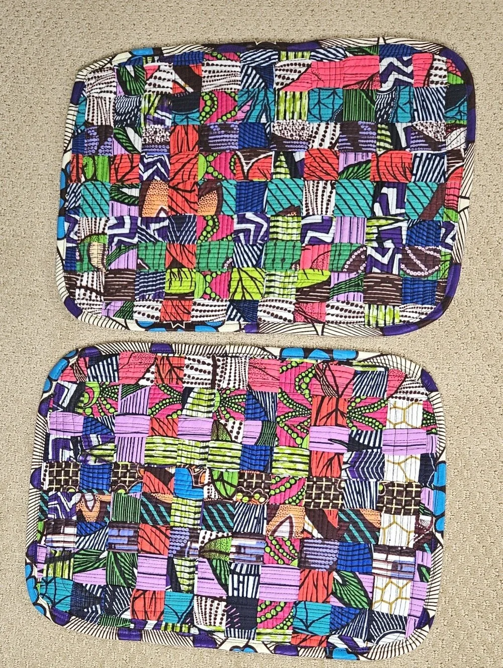 quilted placemats handmade in Liberia West Africa